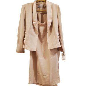 S.L. FASHIONS from Macy's Ladies 3-Piece Lace Up Jacket Shell Skirt Set SIZE 14